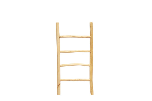 Kadey Short Teak Wood Blanket Ladder