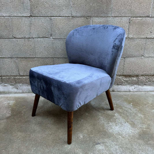 Anya Velvet Accent Chair With Wood Legs