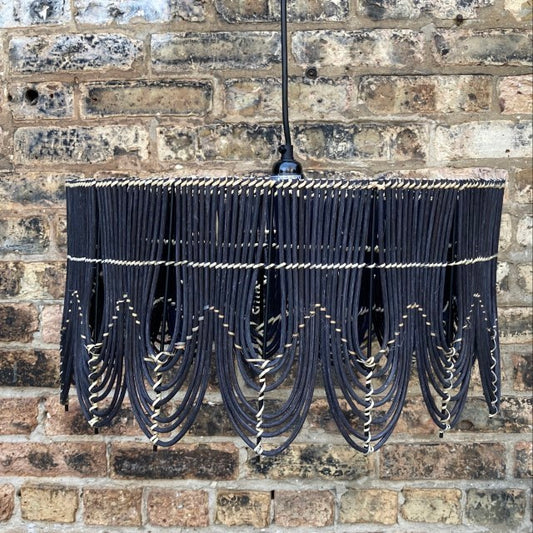 Alleghany Arch Drum Rattan Hanging Light Fixture