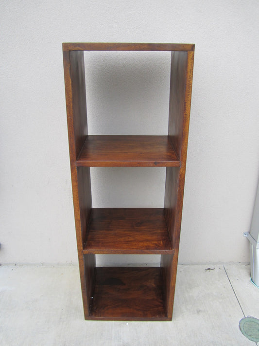Annalise Three Tier Acacia Wood Cube Shelving Unit