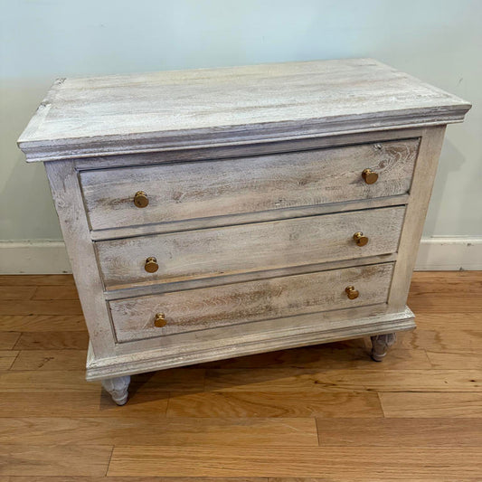 Veneta Mango Wood Three Drawer Nightstand