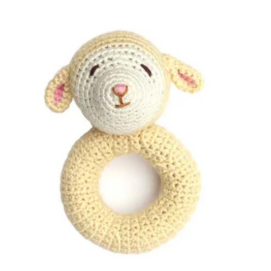 Lamb Ring Crocheted Rattle