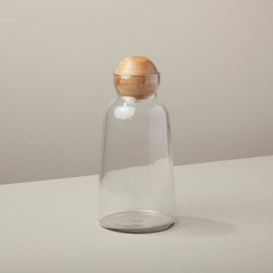 Glass & Mango Wood Decanter