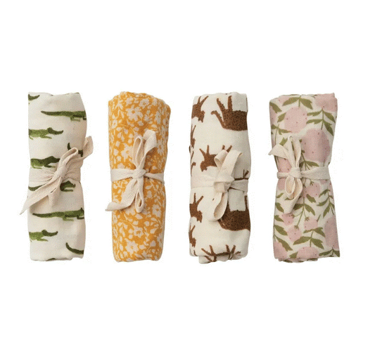 Multicolored Pattern Cotton Burp Cloth - Assorted