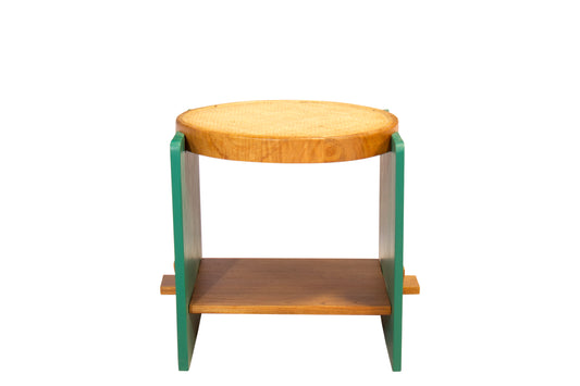 Amban Rattan And Mindi Wood Stool