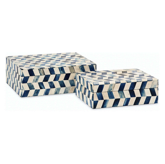 Essentials Marine Blue Bone Boxes - Large
