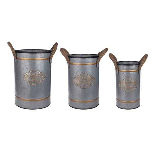 Zinc Flower Bucket - Medium