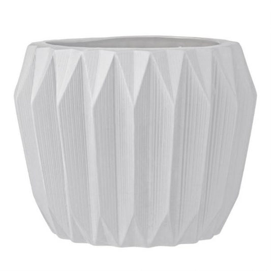 Fluted Stoneware Flower Pot - Large