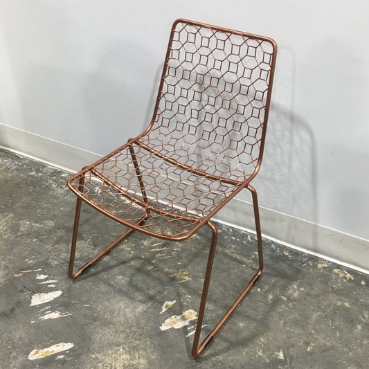 Tifton Rose Gold Geometric Iron Dining Chair