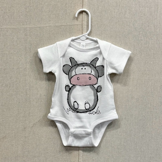 White Betsey The Cow Onsie - Six Months