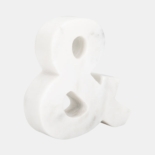 White Marble Ampersand Decor