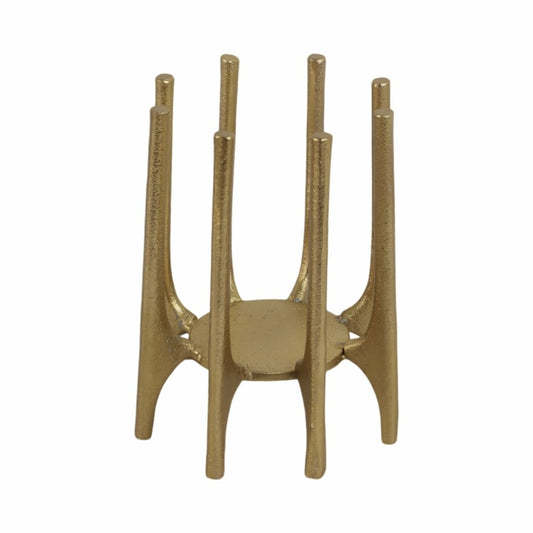 Gold 6 in. Metal Novelty Spike Legs Candle Holder