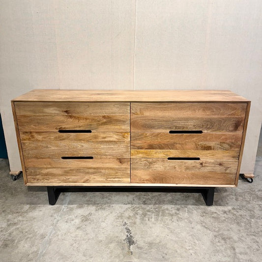 Galesburg Six Drawer Mango Wood And Iron Dresser