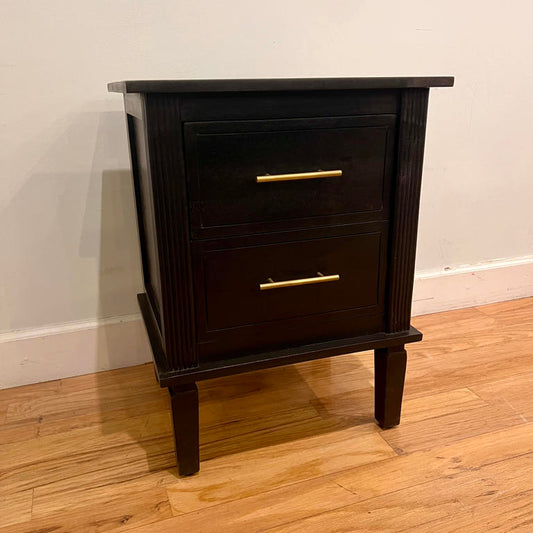 Lawrence Two Drawer Mango Wood Nightstand