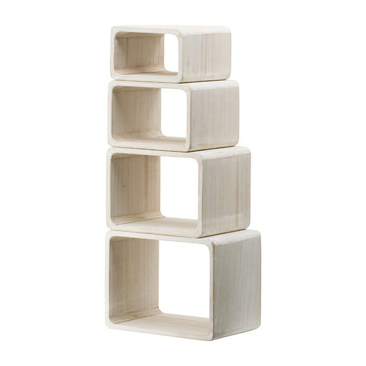 Square Whitewash Shelf - Large
