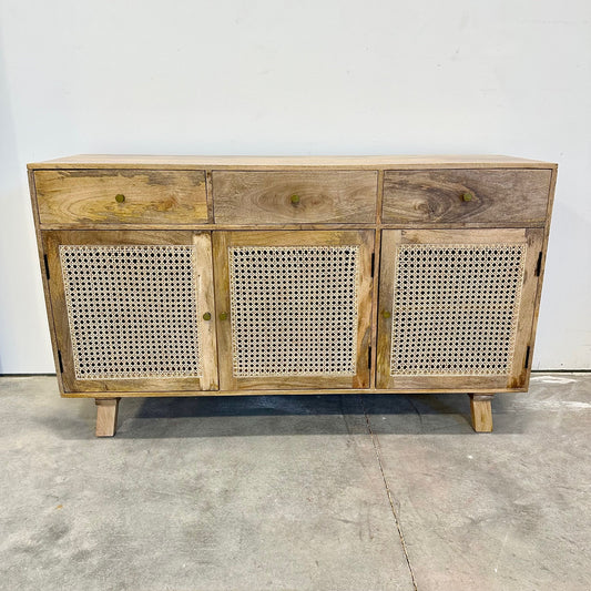 Batu Cane Front Mango Wood Buffet