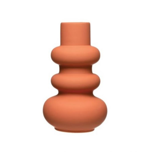 Stacked Stoneware Vase With Latex Glaze