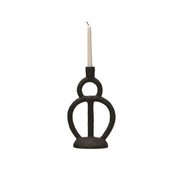 Matte Black Candle Stick Holder
