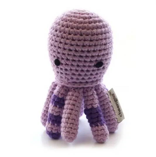 Octopus Hand Crocheted Rattle