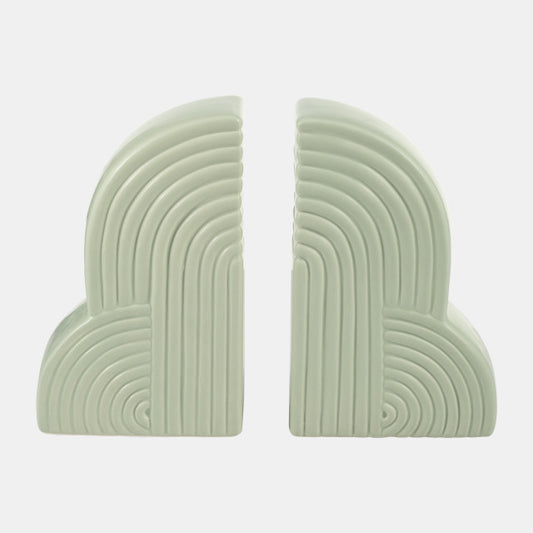 Cucumber Ceramic Arched Bookends - Set Of Two