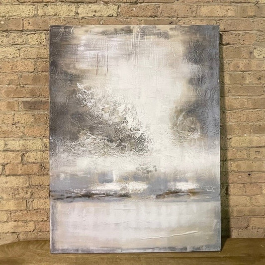 Hand-Painted Blue Abstract Canvas Wall Decor