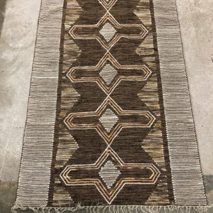 Enderly Orange And Brown Wool Cotton Rug 60" X 96"