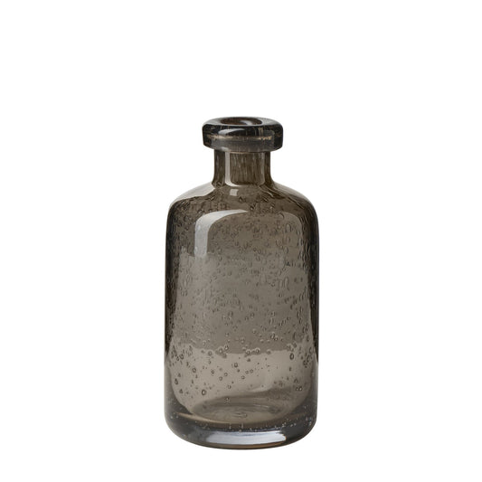Tito Hand Blown Smoke Glass 6h" Bottle Vase
