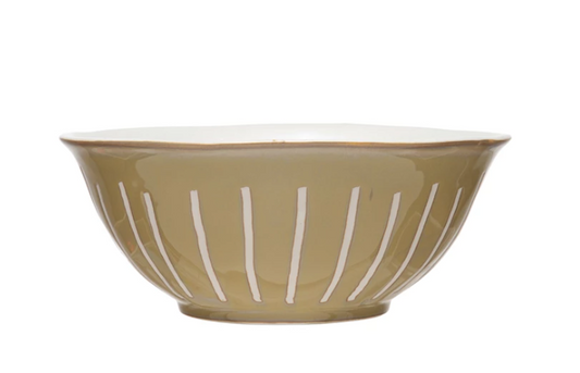 Debossed Stoneware Bowl