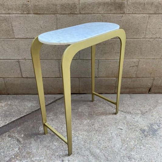 Yelm Rounded Marble And Iron Console