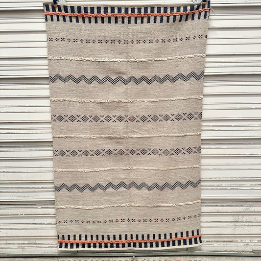 Madhubala Patterned Cotton Woven Rug - 60" X 96"