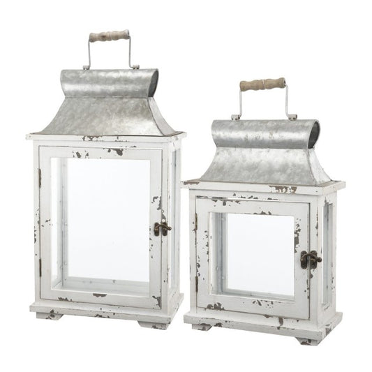 Galvanized Metal Lantern - Large