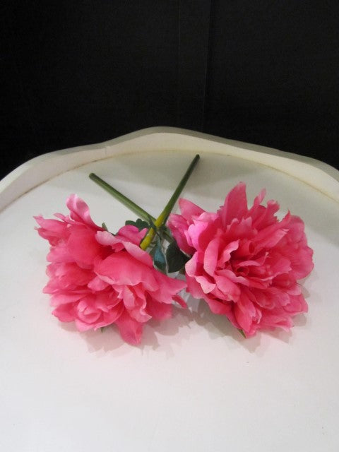 Peony Floral Stem With Leaves - Pink
