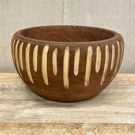 Decorative Carved Paulownia Wood Bowl
