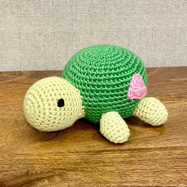 Turtle Hand Crocheted Rattle