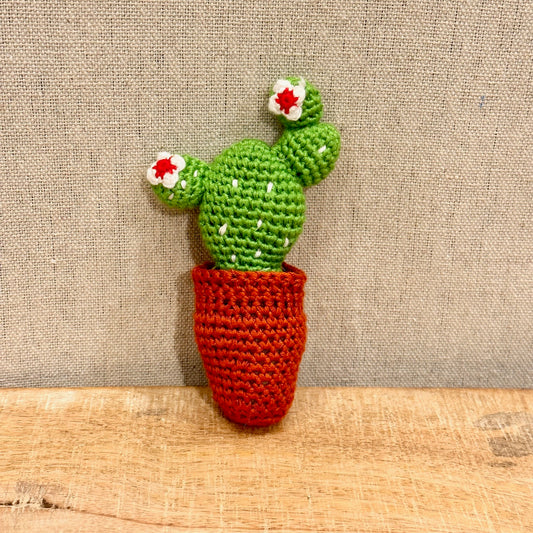 Cactus Hand Crocheted Rattle