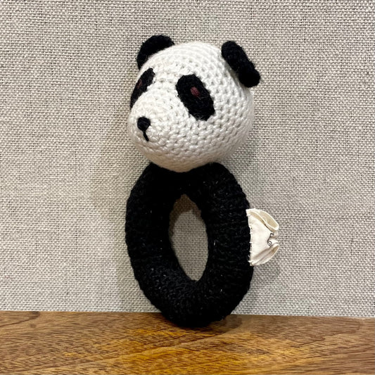 Panda Ring Hand Crocheted Rattle