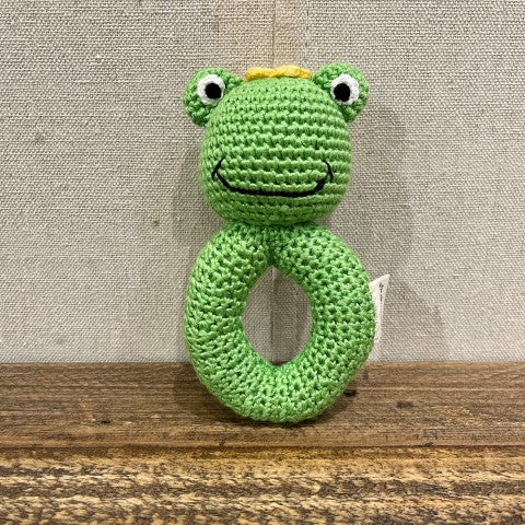 Frog Ring Hand Crocheted Rattle