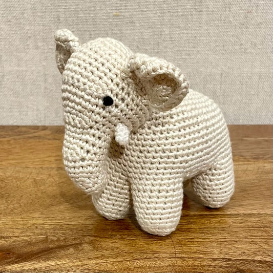 Elephant Hand Crocheted Rattle