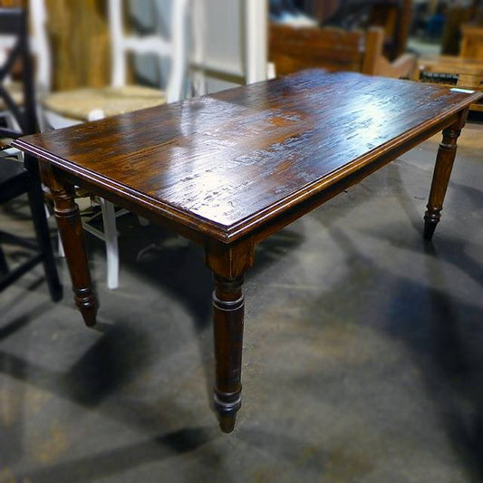 Westminster Turned Leg Acacia Wood Dining Table 82"