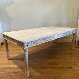 Caryville Mango Wood Carved Apron Dining Table 83"