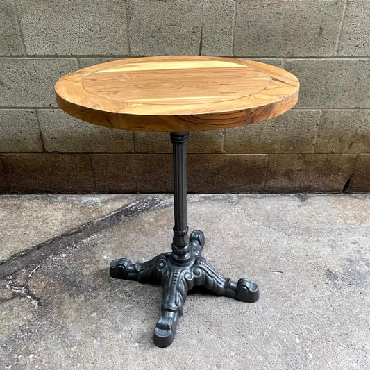 Dunlap Teak Wood And Iron Bistro Table 24"
