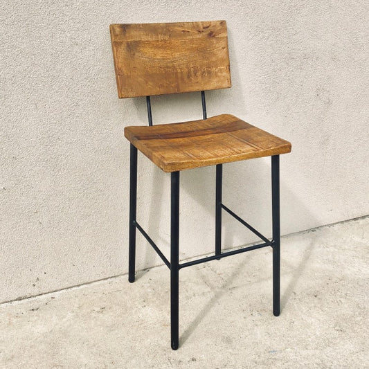Mckenzie Mango Wood And Iron Bar Stool