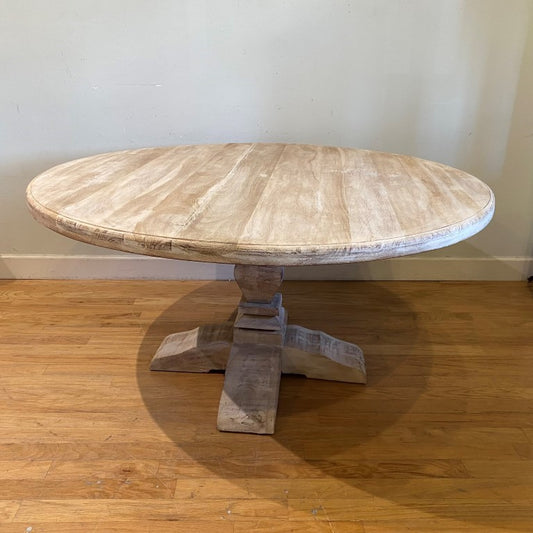 Rutledge Round Pedestal Acacia Wood Dining Table 60"