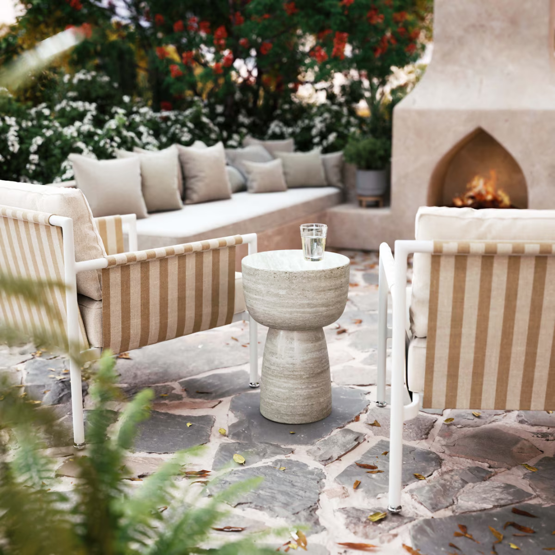 Charra Travertine Side Table