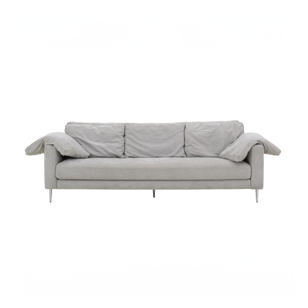 Vari Light Grey Velvet Lounge Sofa