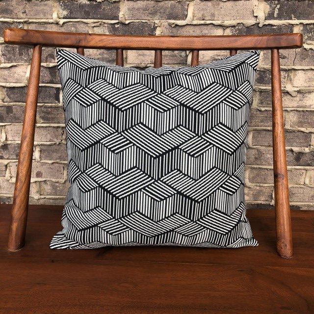 Geometric Herringbone Cotton Pillow