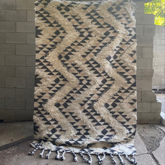 Emden Zig Zag Cotton Wool Shaggy Rug 60" X 96"