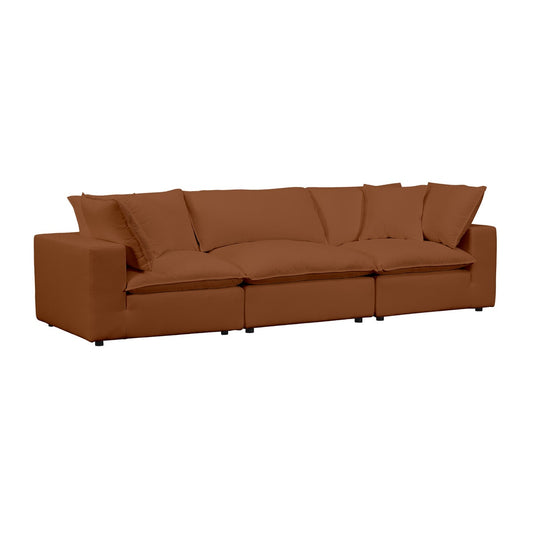 Modern Rust Performance Fabric Modular Sofa