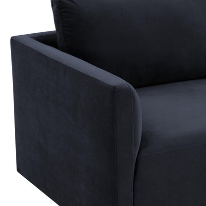 Navy Velvet Modular Loveseat