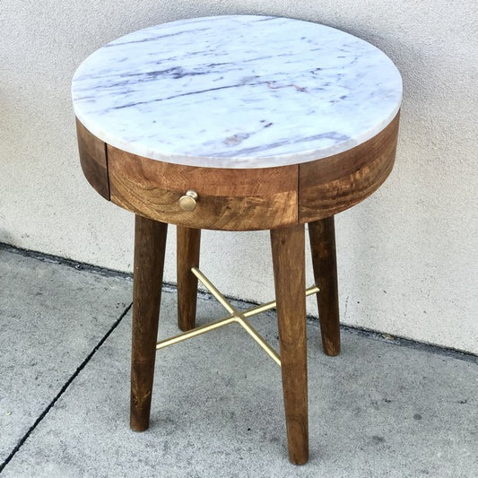 Irmo Marble and Mango Wood Nightstand